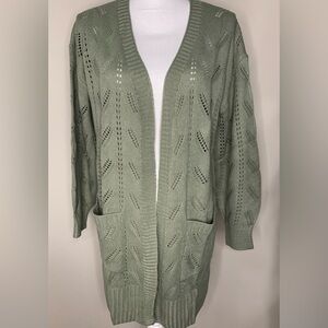Pinque Open Front Cardigan Knit Sweater Women Medium New Without Tags